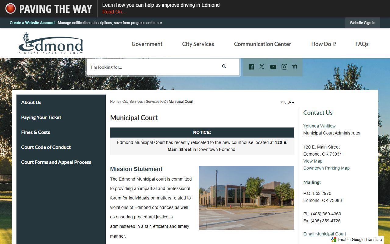Edmond Traffic Court Records - Edmond Municipal Court
