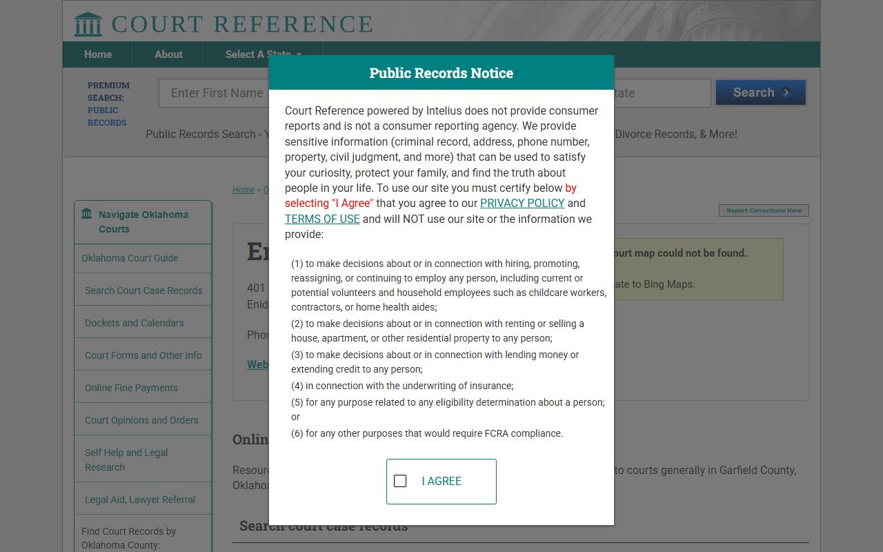 Enid Traffic Court Records - municipal court reference
