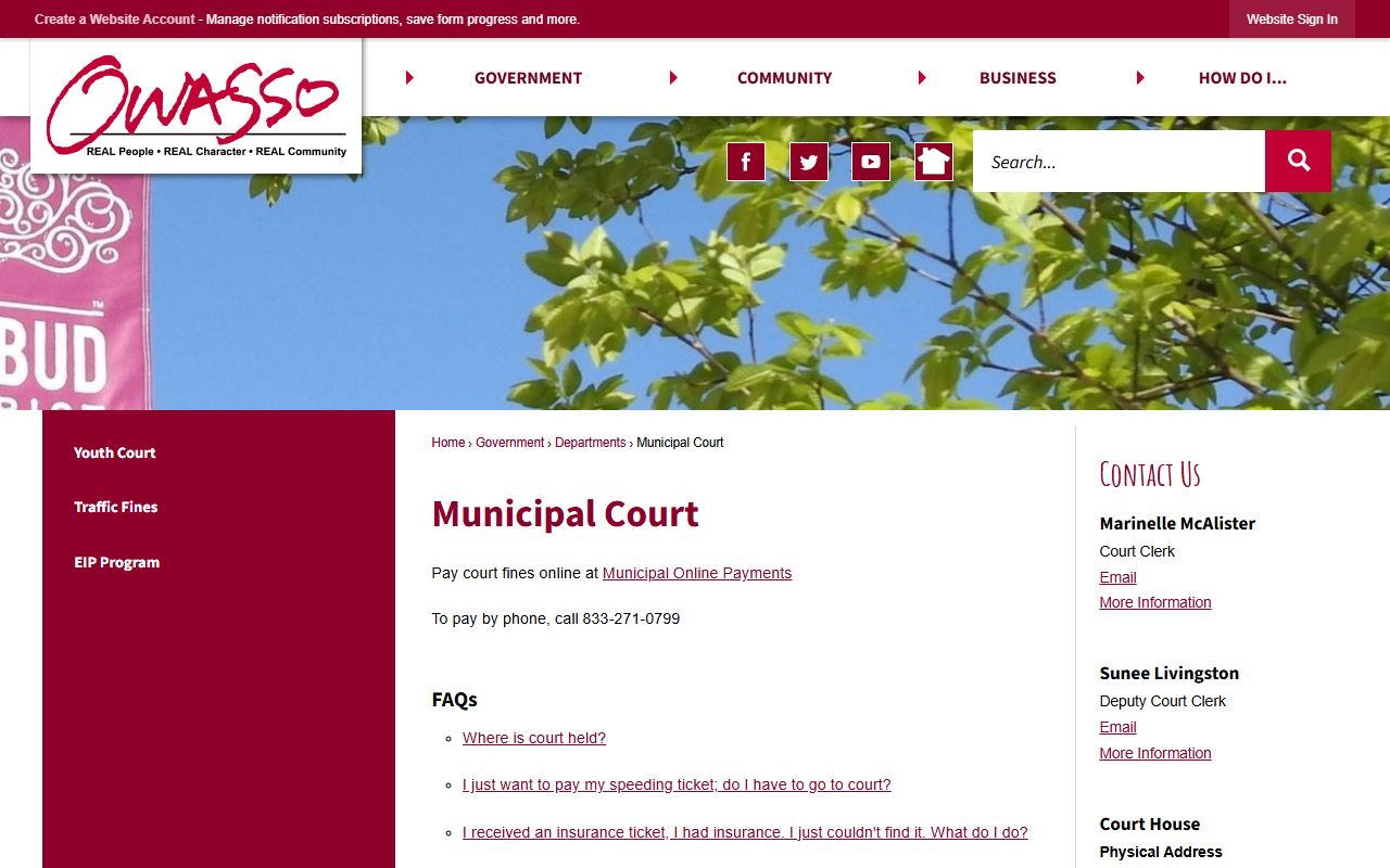 Owasso Traffic Court Records - Owasso Municipal Court