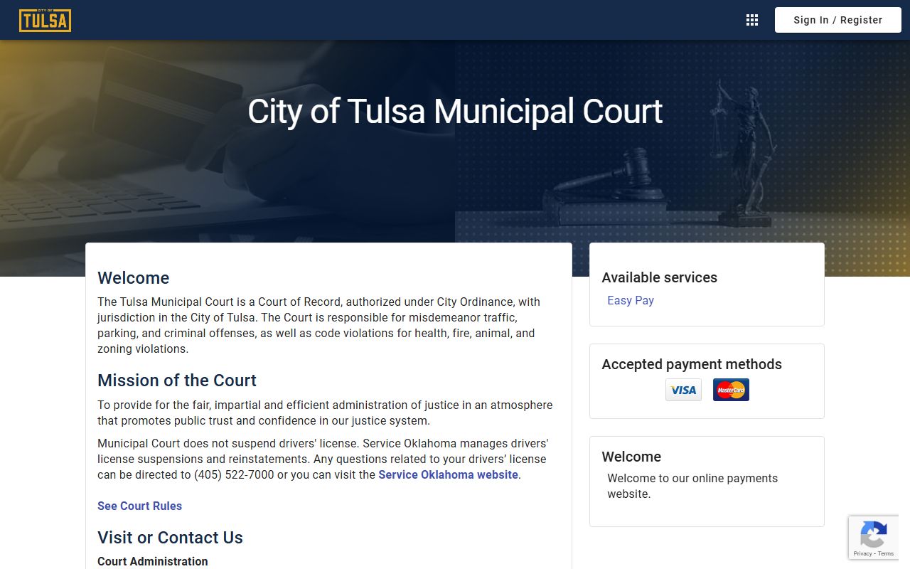 Tulsa Traffic Court Records - online payment portal