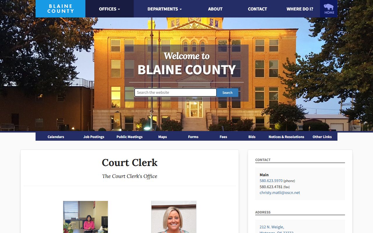 Blaine County Traffic Court Records - Court Clerk Office Page