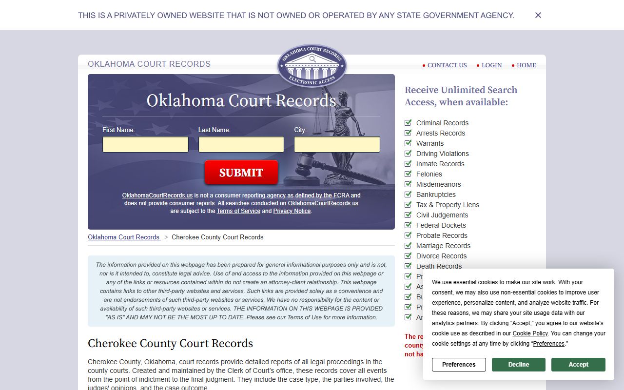 Cherokee County Traffic Court Records - Court Records Search