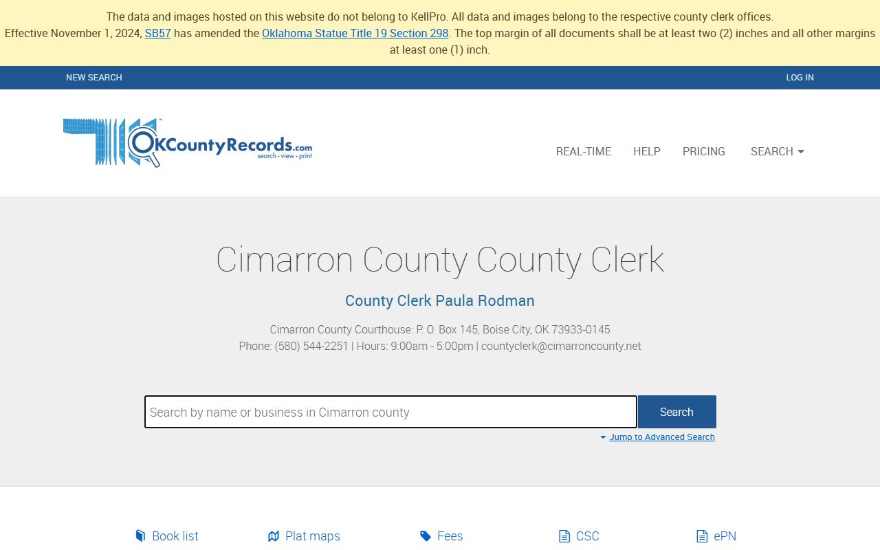 Cimarron County Traffic Court Records - Land Records Search