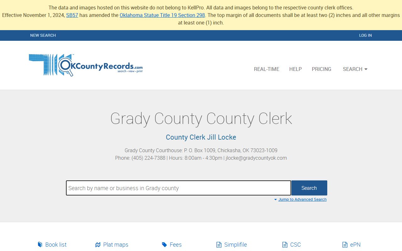 Grady County Traffic Court Records - County Records Index
