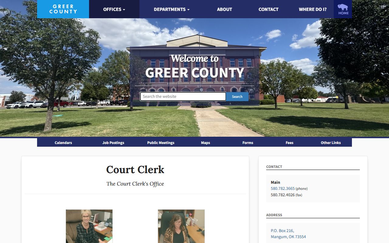 Greer County Traffic Court Records - Court Clerk Office Page