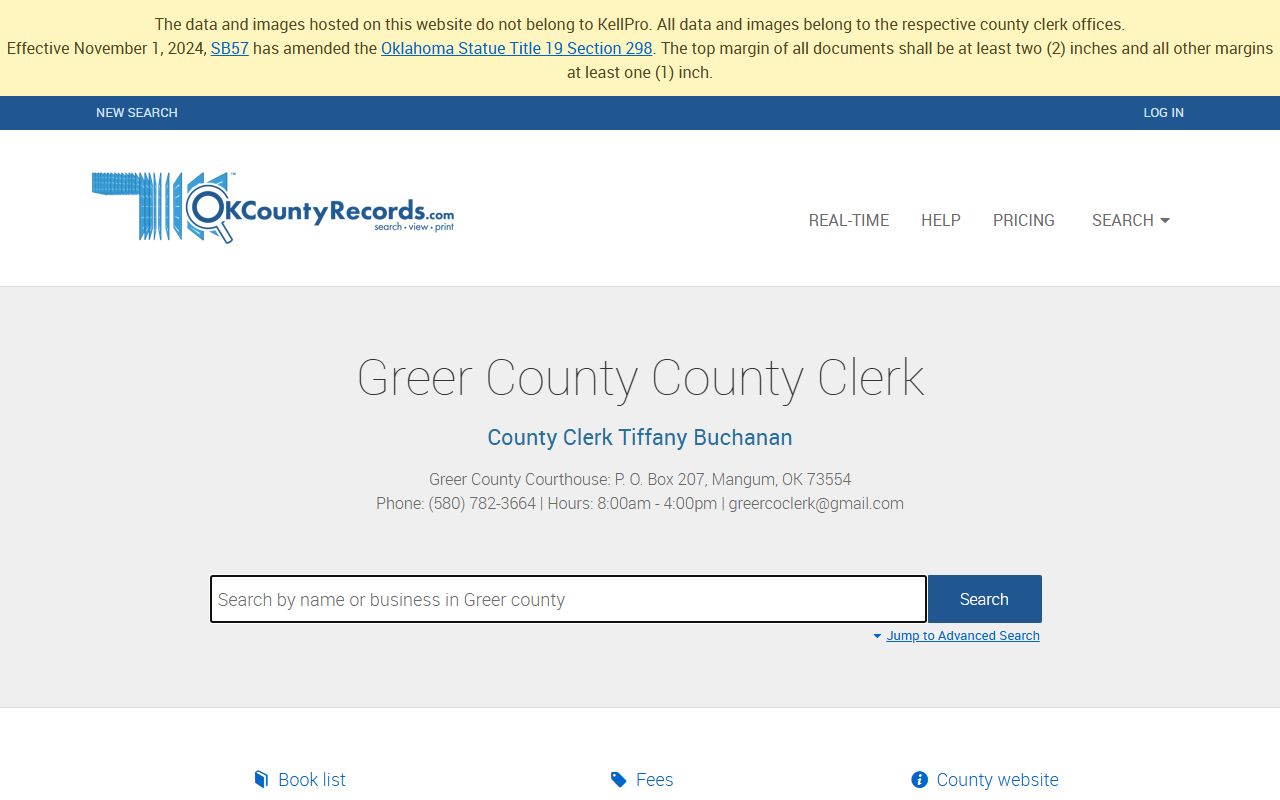 Greer County Traffic Court Records - County Records Index