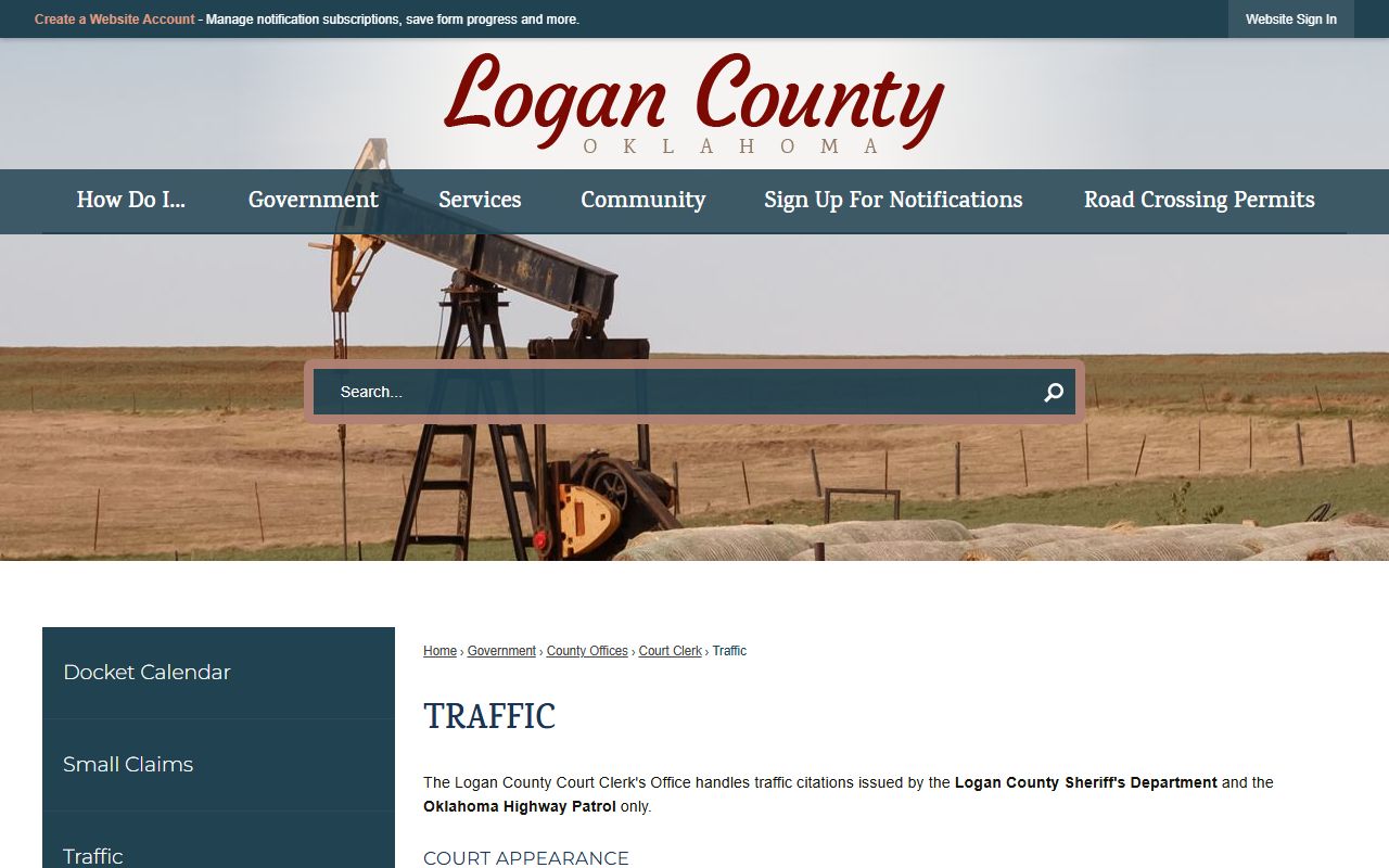 Logan County Traffic Court Records - Traffic Division Page