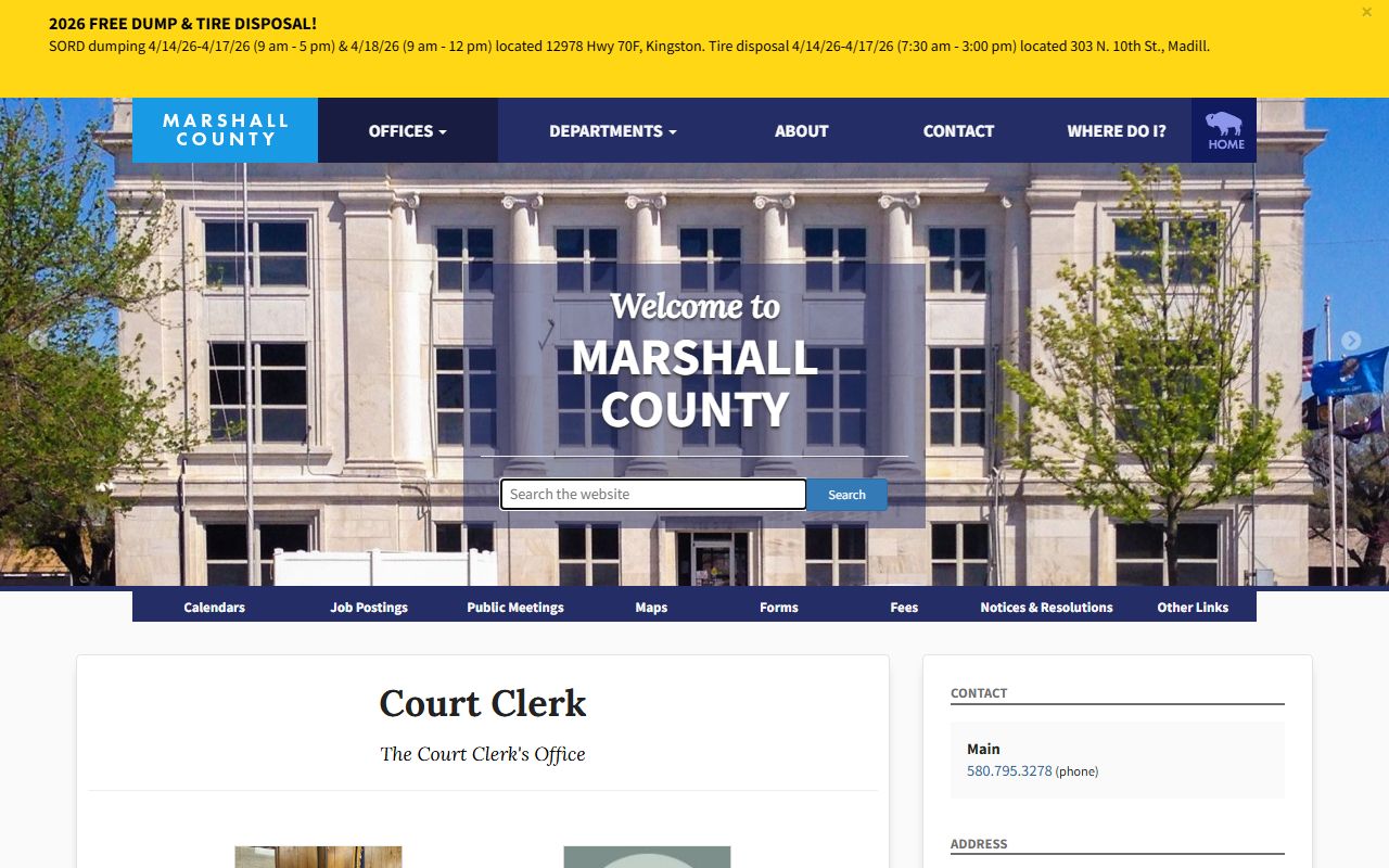 Marshall County Traffic Court Records - Court Clerk Office