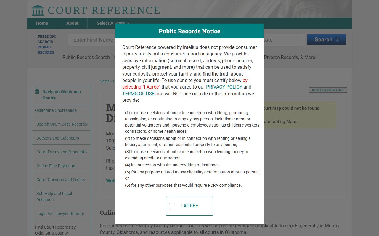 Murray County Traffic Court Records - District Court Reference