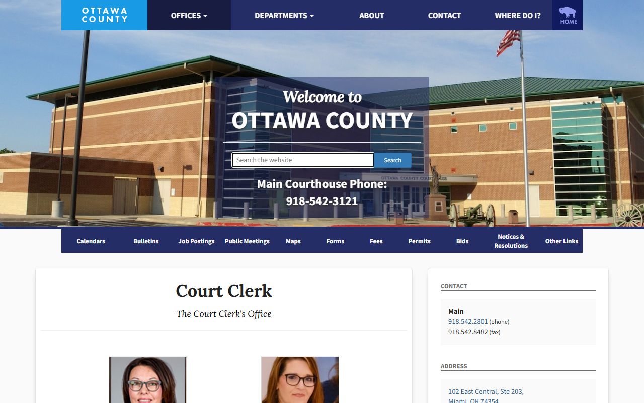 Ottawa County Court Clerk office and contact details