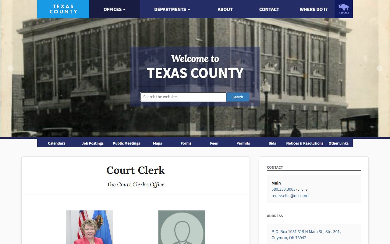 Texas County Oklahoma Traffic Court Records - Court Clerk