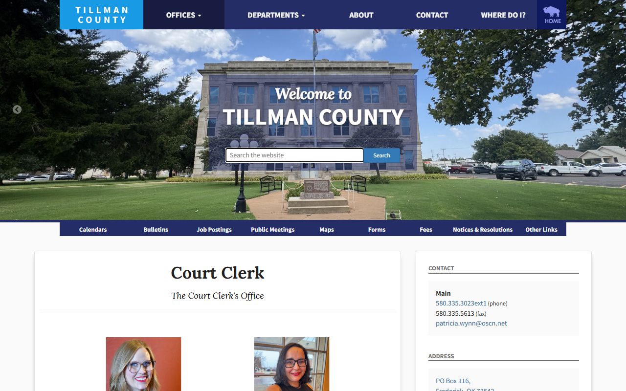 Tillman County Traffic Court Records - Court Clerk Office