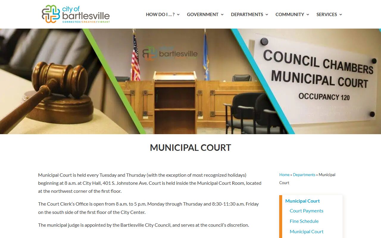 Washington County Traffic Court Records - Bartlesville Municipal Court