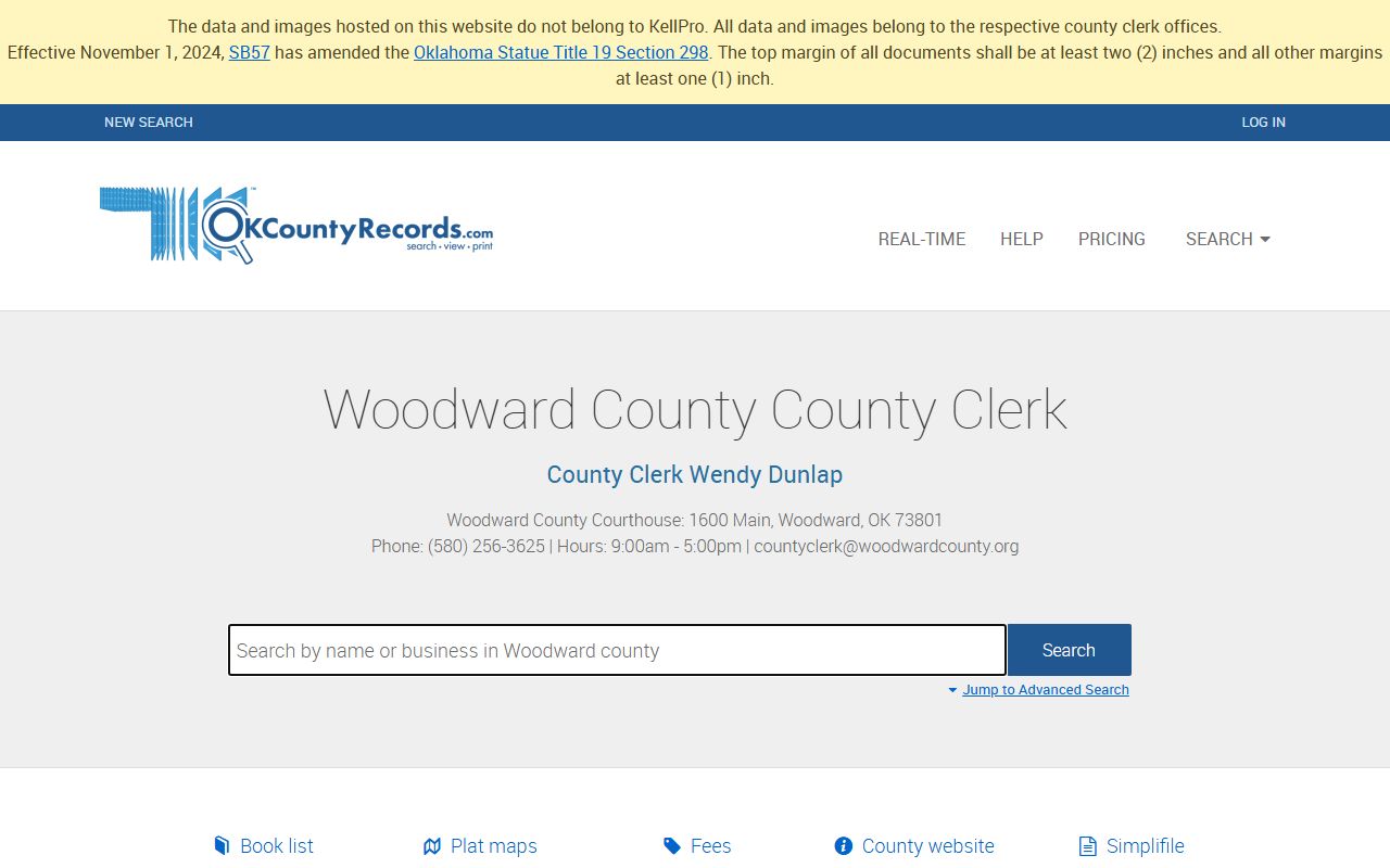 Woodward County Traffic Court Records - County Land Records